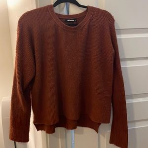 Olivaceous sweater, Size Small, shortened hem on front